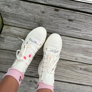 Converse platform sneakers with charms